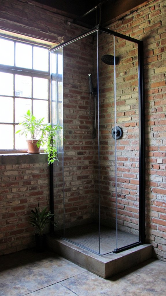 industrial bathroom with metal
