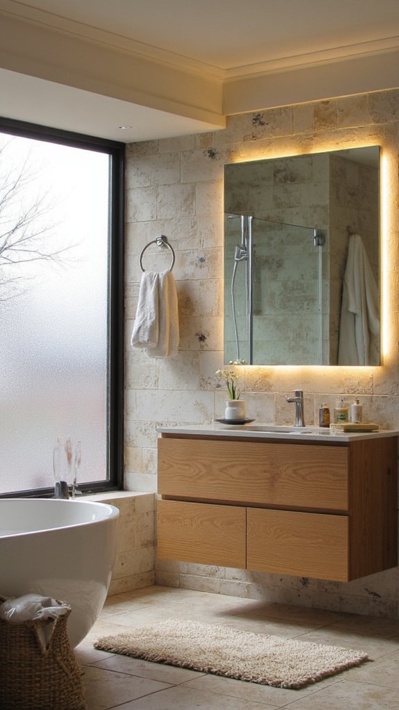 led lit shower mirror