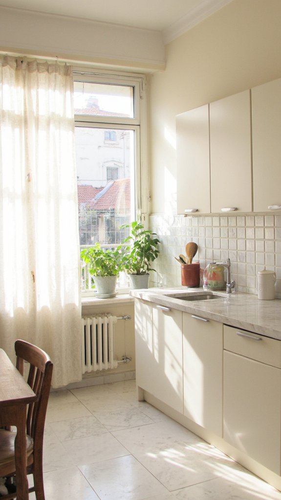 light and airy kitchen