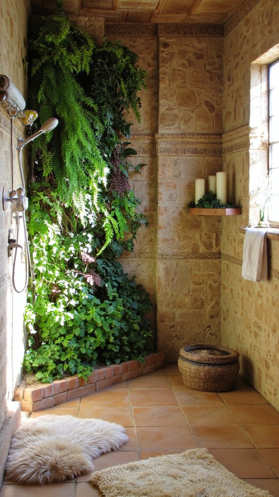 lush greenery in bathrooms