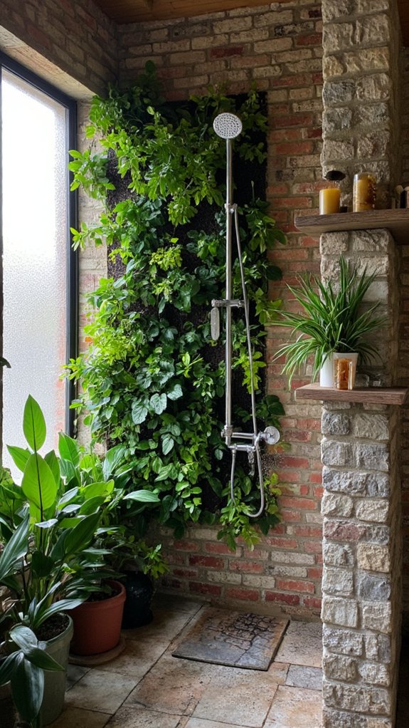 lush greenery shower oasis