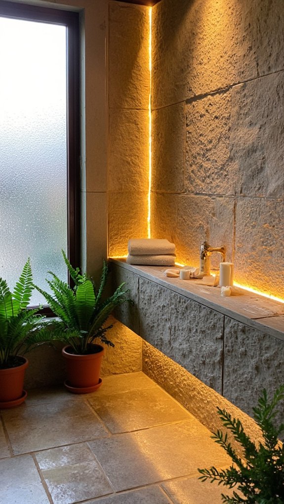 luxurious backlit stone oasis