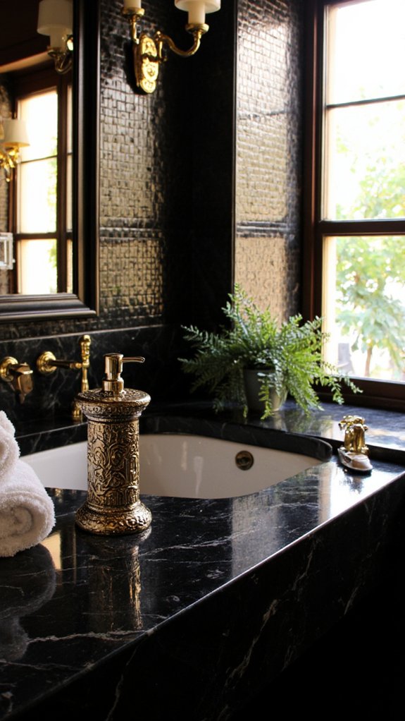 luxurious black and gold