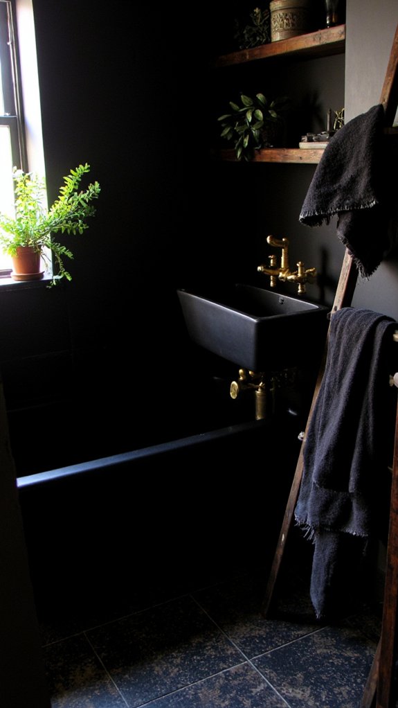 luxurious black and gold fixtures