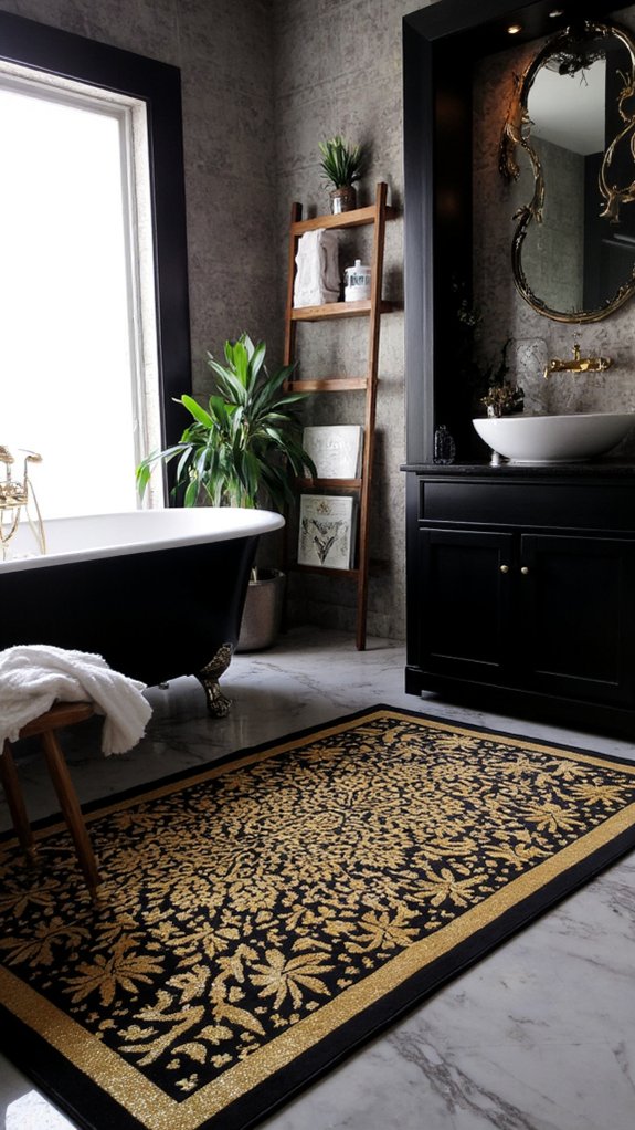 luxurious black and gold rugs