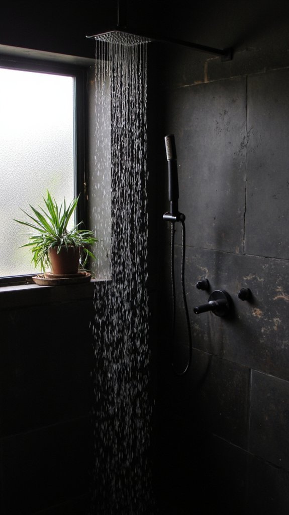luxurious black rainfall showerhead