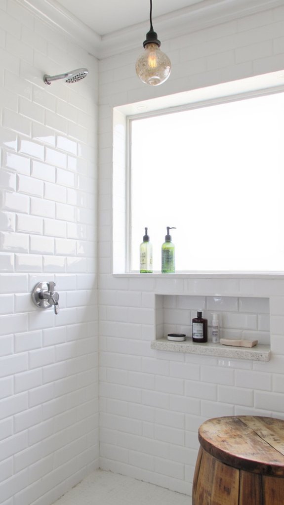 luxurious bright white shower