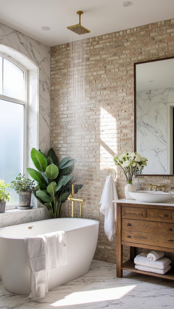 luxurious ceiling mounted rain showers