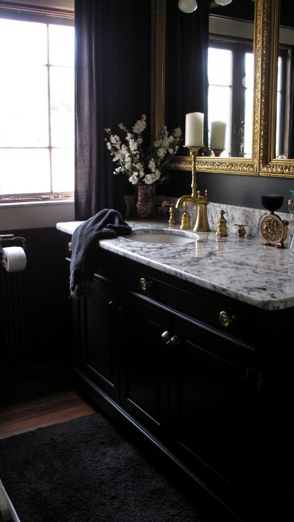 luxurious gold bathroom accents