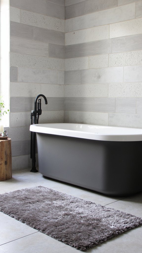 luxurious grey bathtub retreat