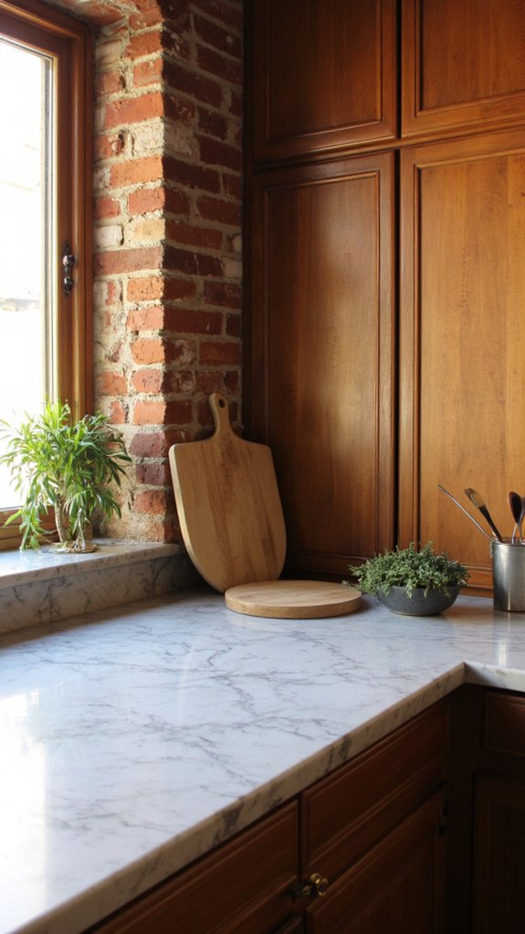 luxurious marble and wood