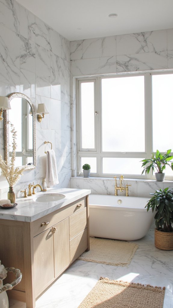 luxurious marble bathroom accents