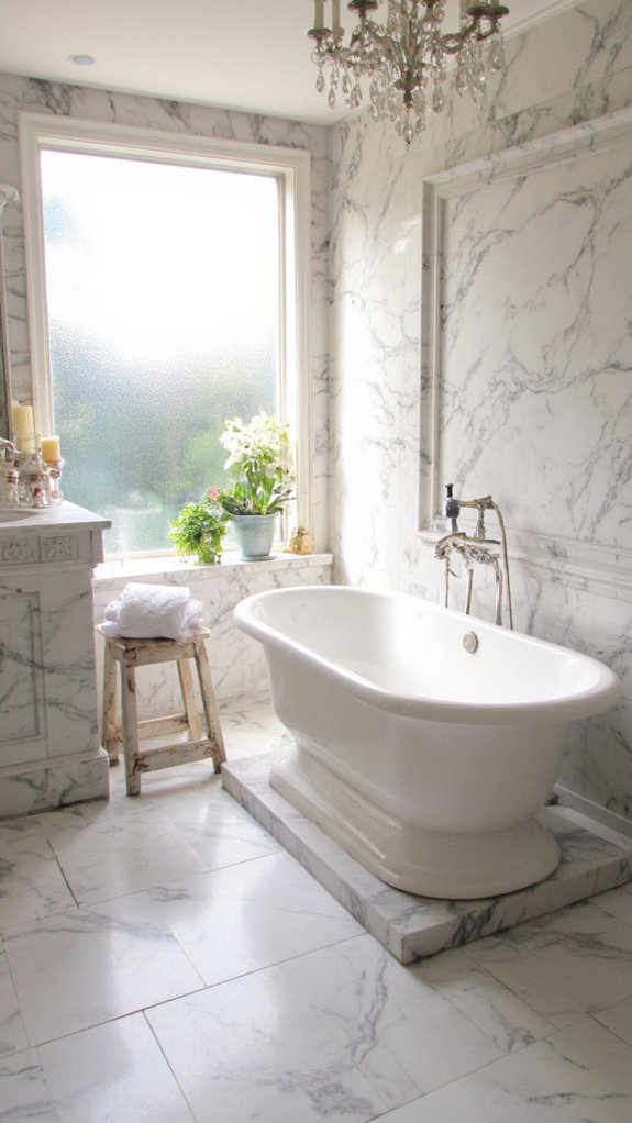 luxurious marble bathroom surfaces