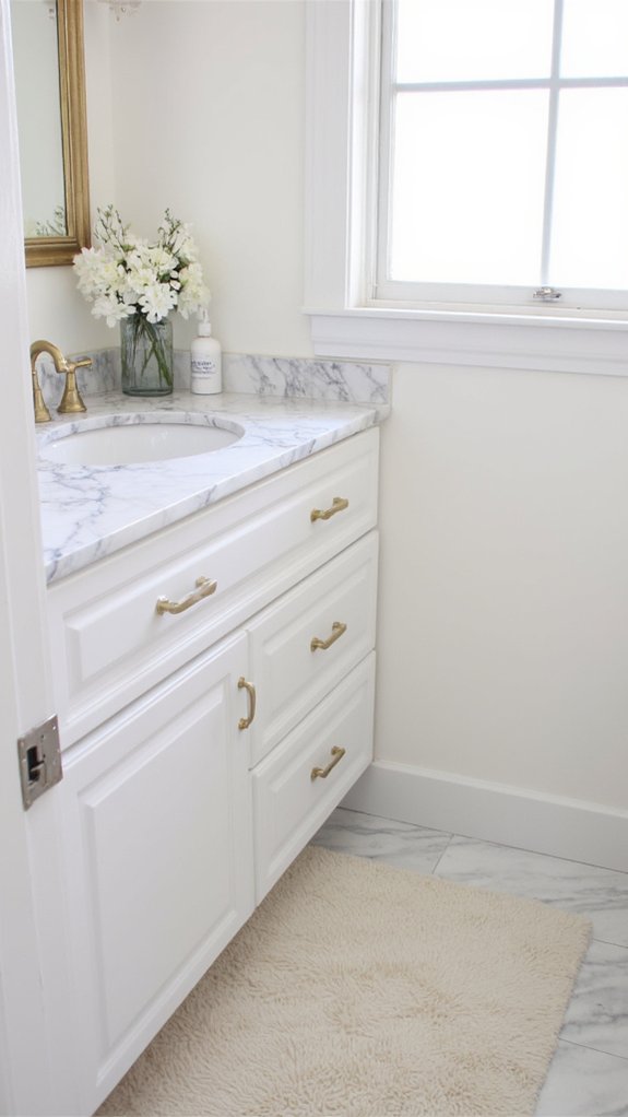 luxurious marble countertop vanity