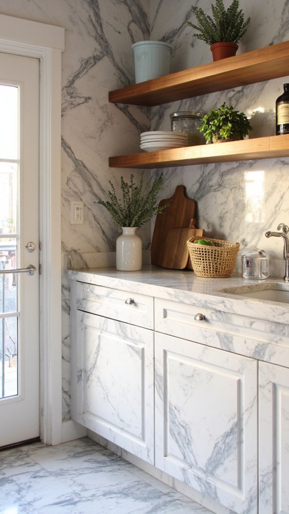 luxurious marble pantry design