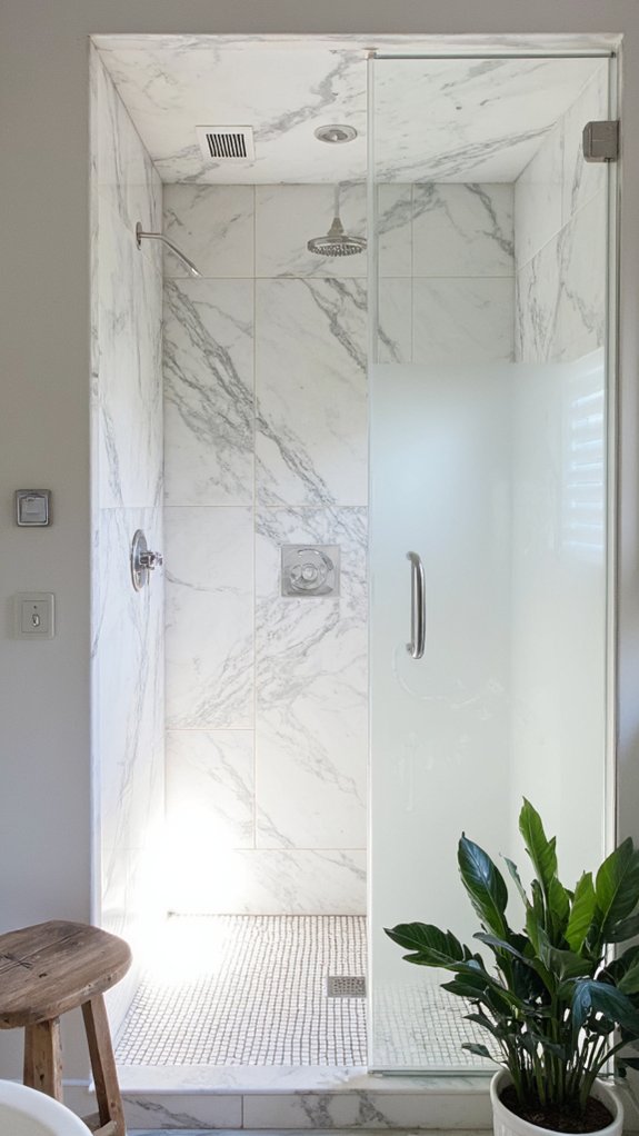 luxurious marble shower enclosure