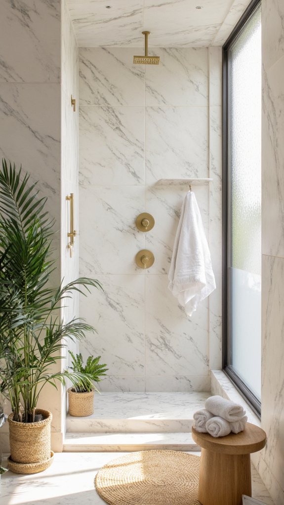 luxurious marble shower experience