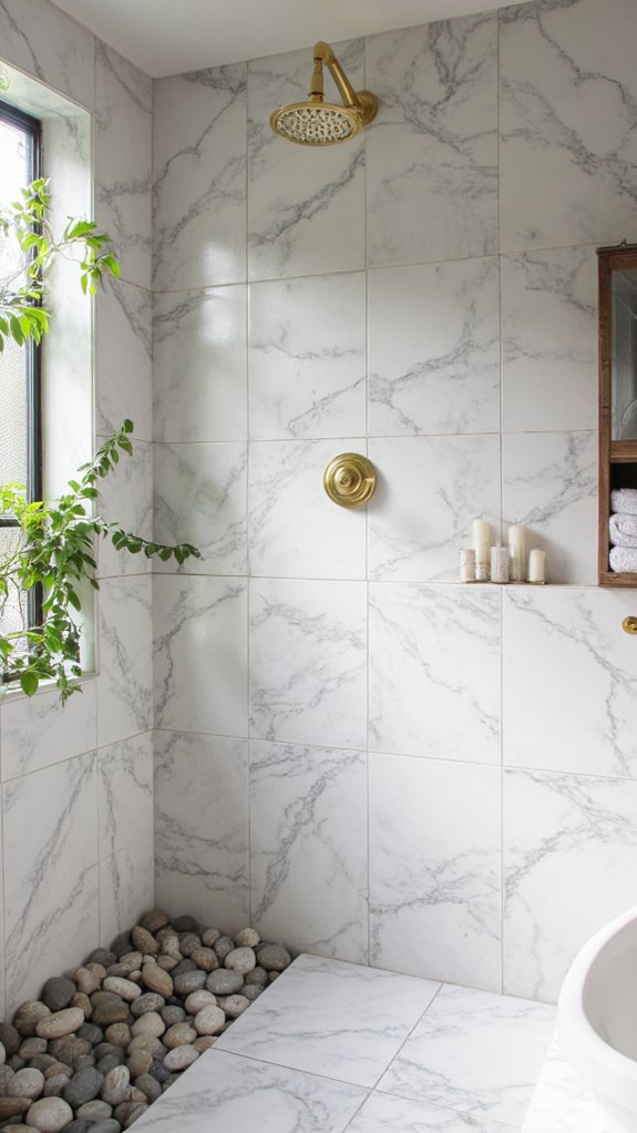 luxurious marble shower oasis