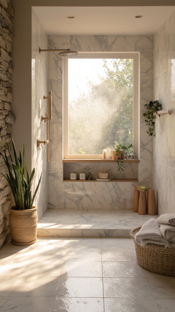 luxurious marble shower oasis