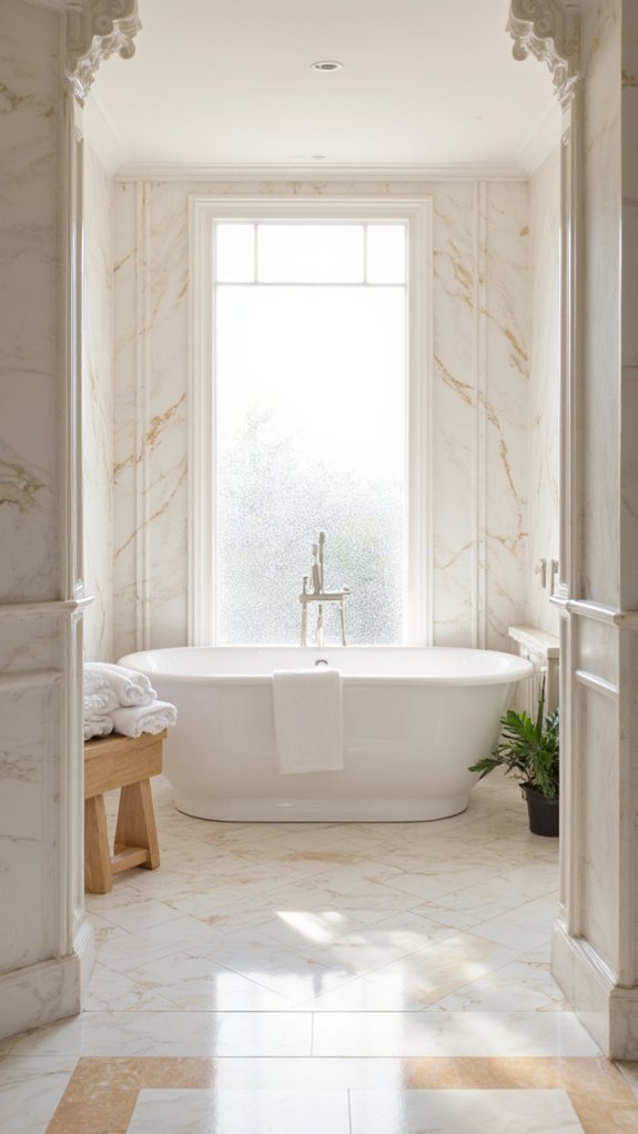 luxurious marble wet room