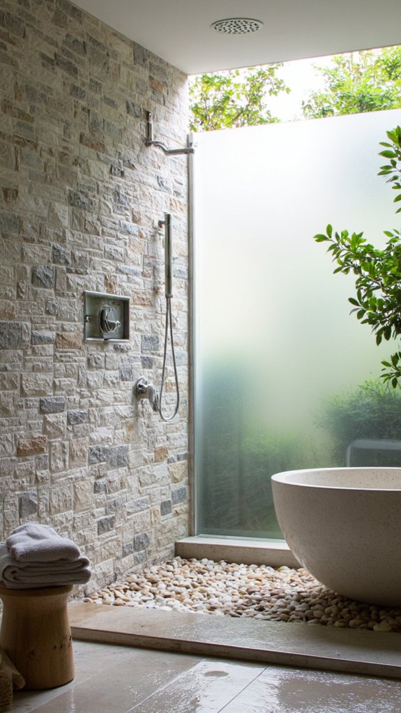 luxurious natural stone showers