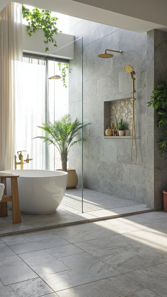 luxurious open shower experience