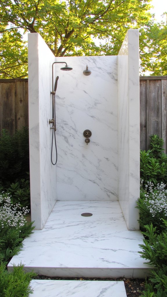 luxurious outdoor marble shower