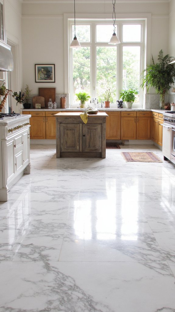 luxurious polished marble flooring