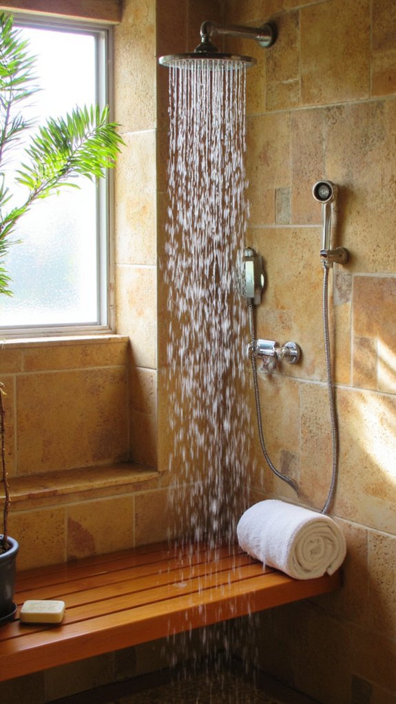 luxurious rainfall shower experience