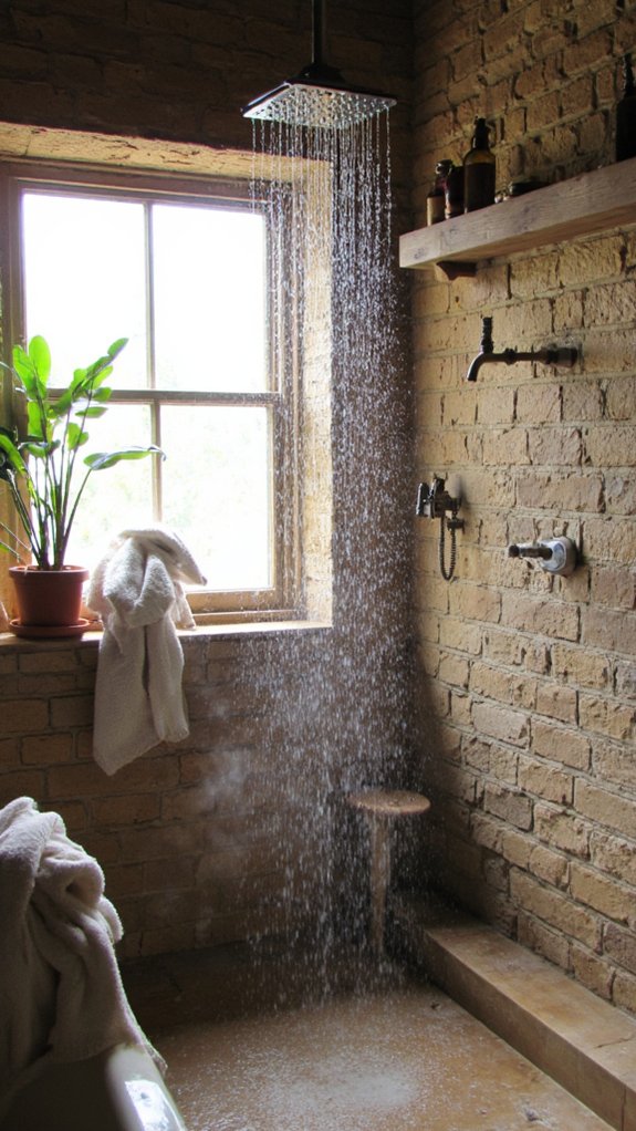 luxurious rainfall shower experience