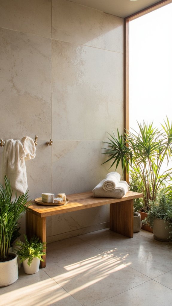 luxurious shower bench sanctuary