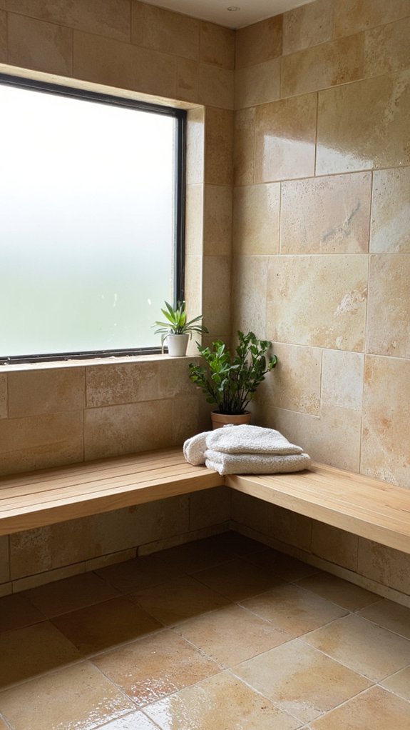 luxurious shower built in seating