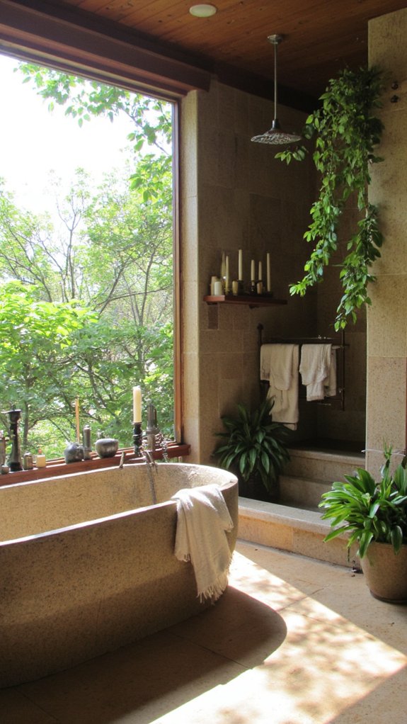 luxurious spa like bathroom features