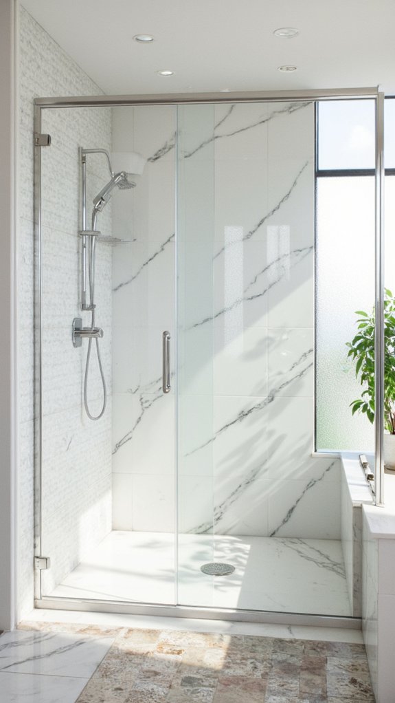 luxurious spacious double shower