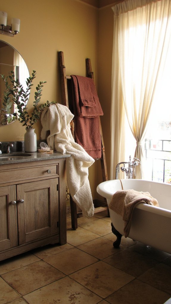 luxurious textiles enhance bathrooms