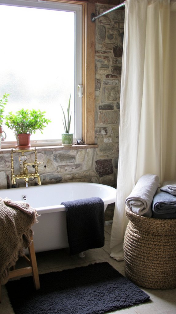 luxurious textured bathroom fabrics