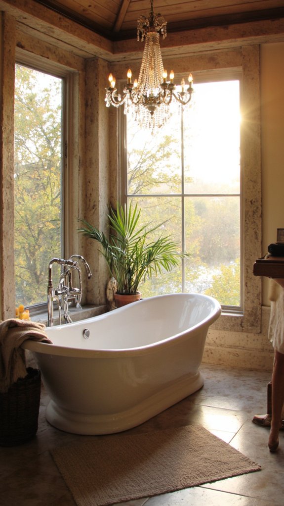 luxurious tub spotlighting lighting