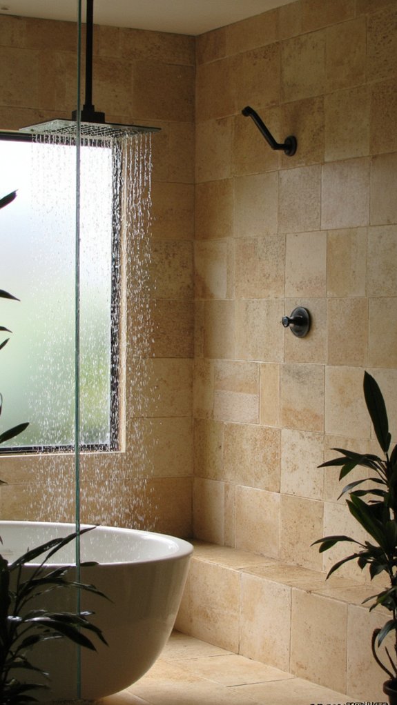 luxurious waterfall shower experience