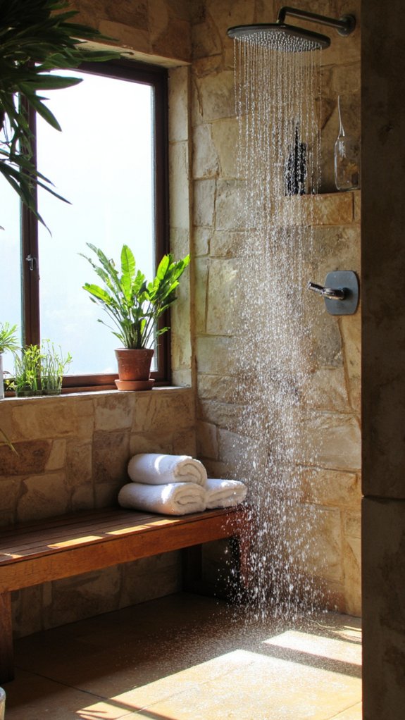 luxurious waterfall shower experience