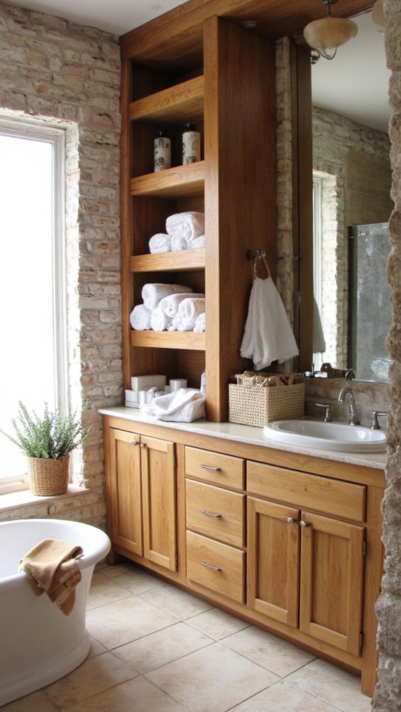 luxury bathroom built in storage