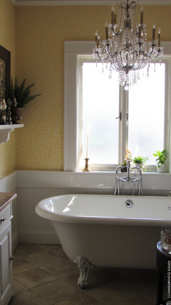 luxury bathroom chandelier elegance