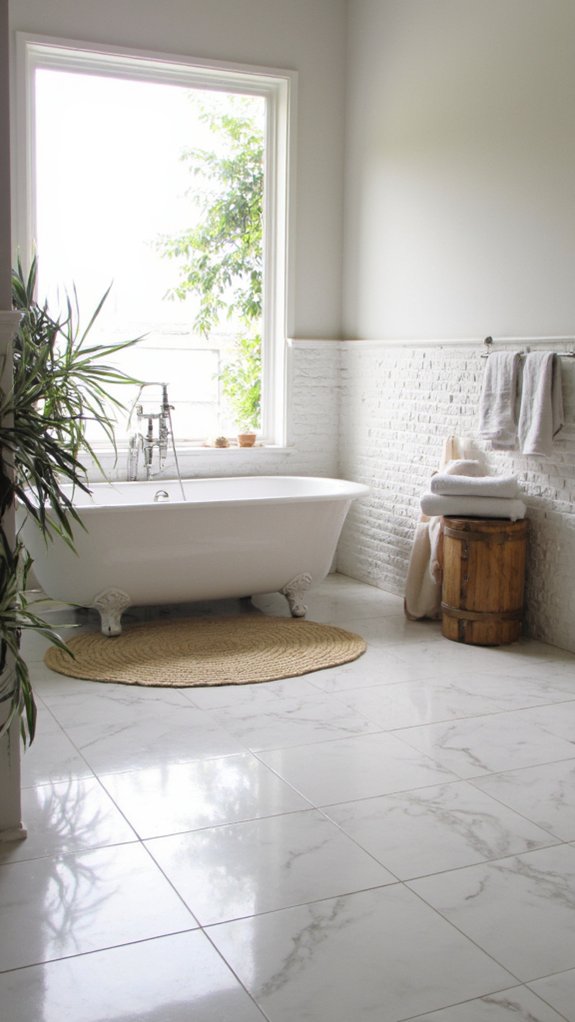 luxury bathroom heated floors