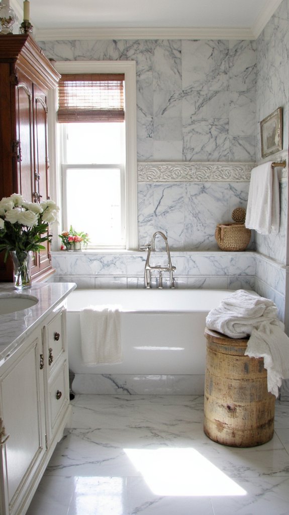 luxury bathroom marble accents