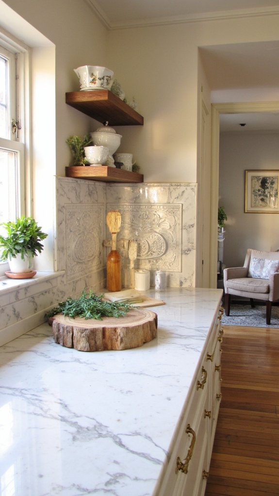 marble accents enhance elegance