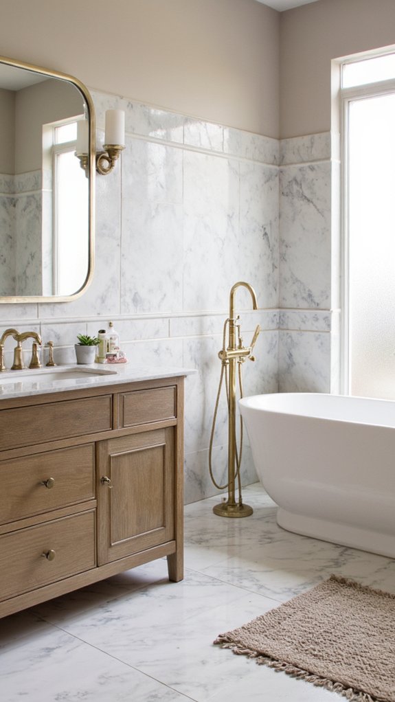 metallic accents elevate bathrooms