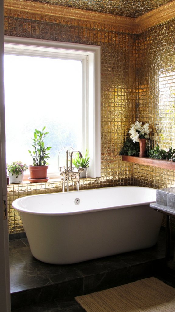 metallic tiles add sophistication