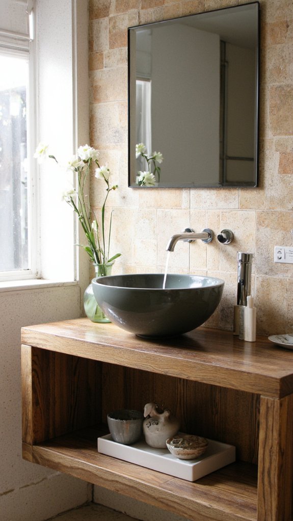 mirrored floating vanity elegance