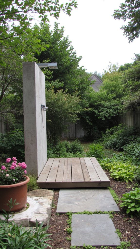 modern airy floating shower