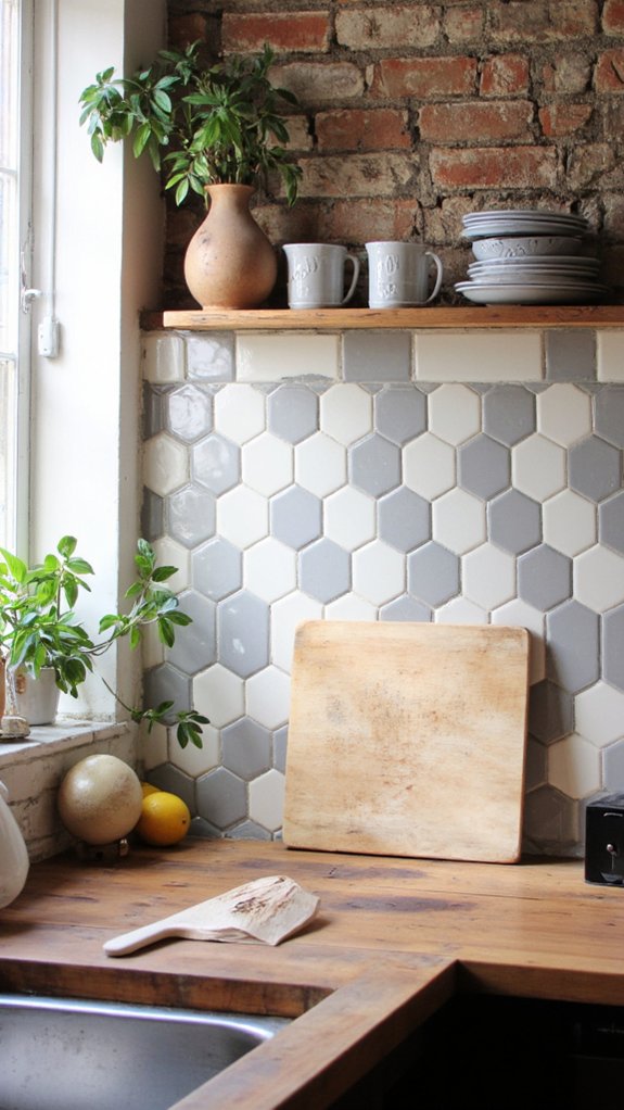 modern chic hexagonal tiles