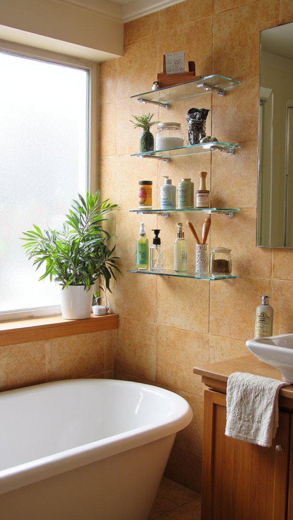 modern floating acrylic shelves